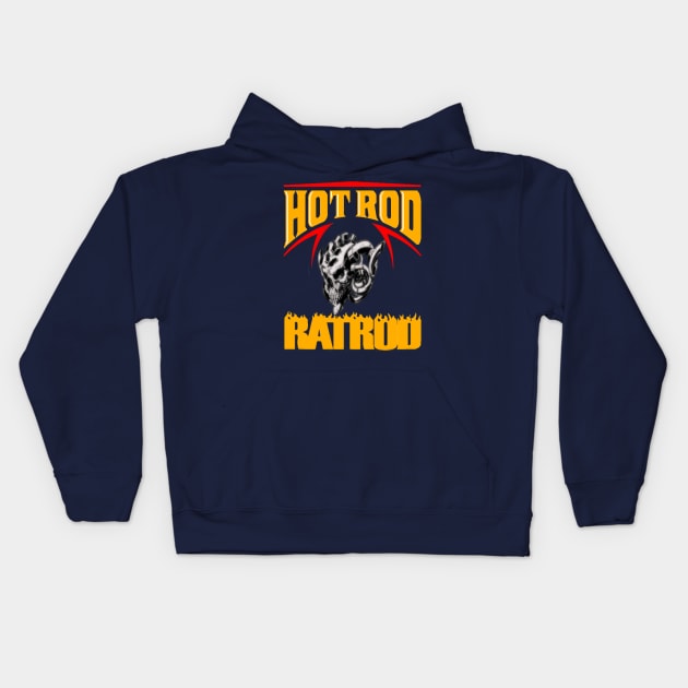 Hot Rod vs Rat Rod Kids Hoodie by BIG DAWG APPAREL